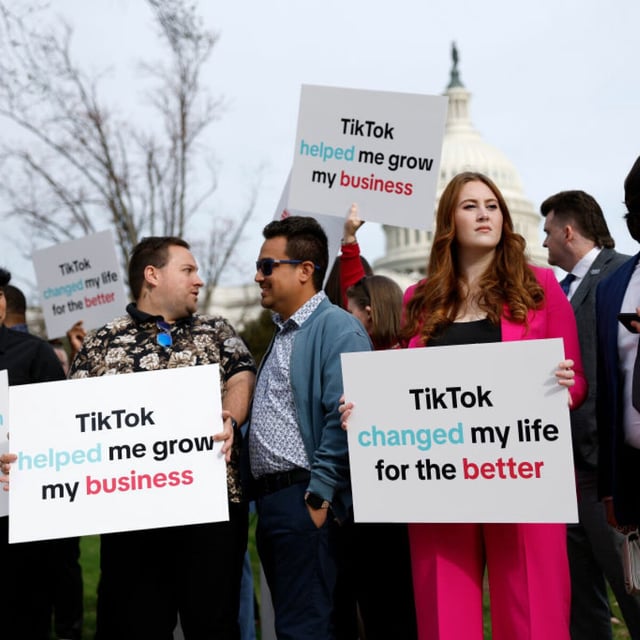 Protesters outside the U.S. Capitol Building on March 13, 2024 in Washington, DC, including one of the creators suing the government, Kiera Spann.