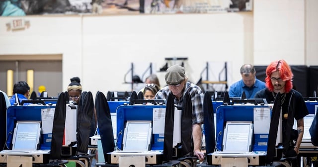 Voters cast their ballots at the West Gray Multiservice Center during Election Day on Nov. 7, 2023, in Houston.