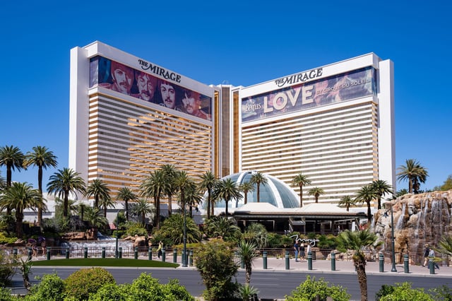 General views of The Mirage hotel and casino on April 15, 2024 in Las Vegas, Nevada.