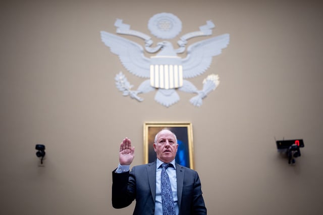 EcoHealth Alliance President Dr. Peter Daszak is sworn in during a House Select Subcommittee hearing on the Coronavirus Pandemic on Capitol Hill on May 1, in Washington, DC.