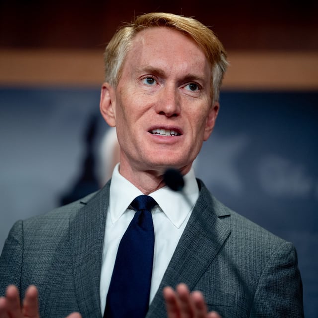 Senator James Lankford (R-OK) speaks during a news conference on Capitol Hill on May 1, 2024, in Washington, D.C. Lankford said that he plans to vote against the bi-partisan border bill when its brought for a Senate vote on Thursday despite helping to draft up the legislation earlier this year.