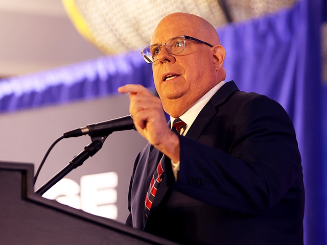 Former Maryland Gov. Larry Hogan speaks during a primary night election party Tuesday, May 14, 2024, in Annapolis, Md., after he won the GOP nomination for the U.S. Senate seat opened by Democratic Sen. Ben Cardin's retirement. (AP Photo/Daniel Kucin Jr.)