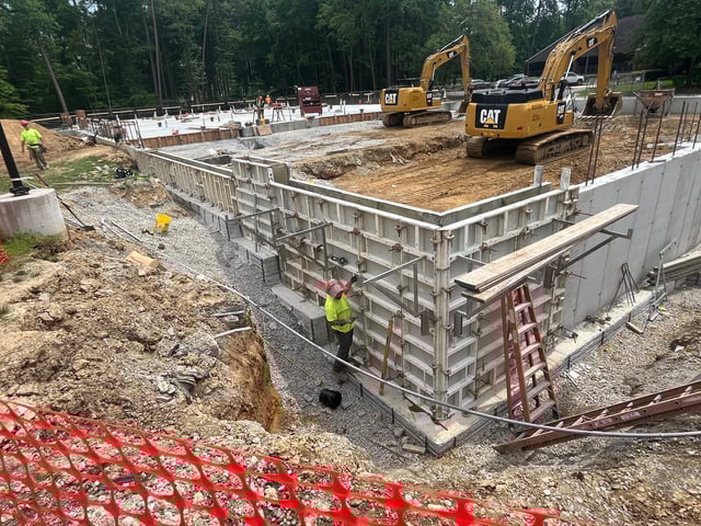 Workers build a new PFAS treatment facility at Veolia North America’s Stanton Water Treatment Plant in Wilmington, Delaware on May 15, 2024.