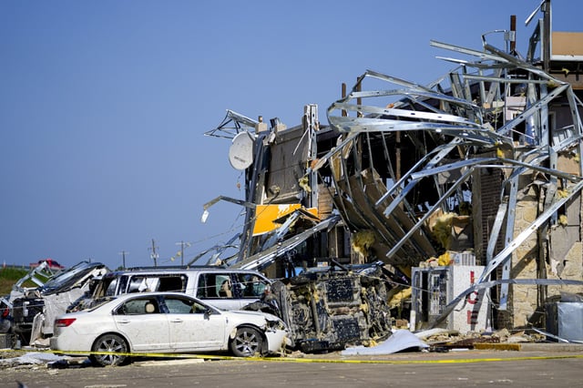 The morning after a tornado rolled through in Valley View, Texas, on May 26, 2024.