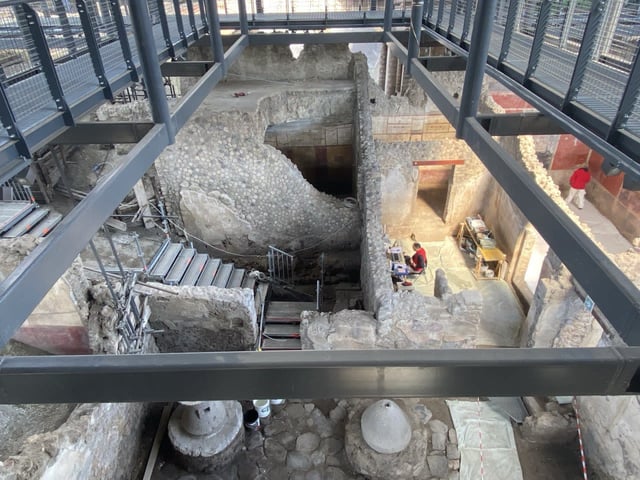 Visitors can look at the drawings from suspended walkways.