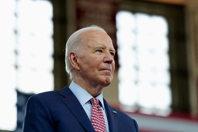 U.S. President Joe Biden looks on during a campaign event at Girard College in Philadelphia, Pennsylvania, U.S., May 29, 2024. REUTERS/Elizabeth Frantz  