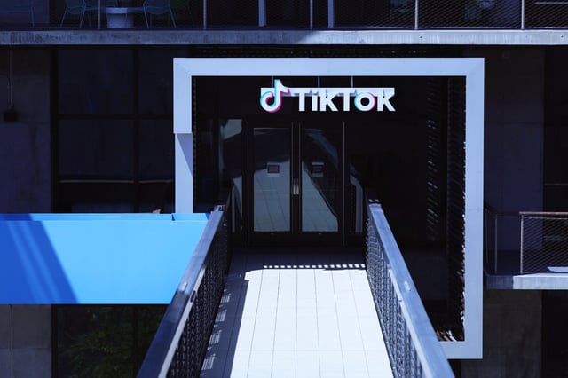 The facade of TikTok’s offices in Los Angeles, California. Photo: EPA-EFE