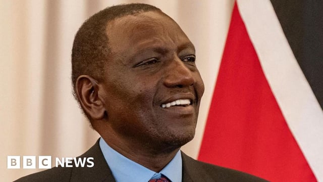 Kenyan President William Ruto speaks during a luncheon hosted by U.S. Secretary of State Antony Blinken and Vice President Kamala Harris at the State Department on Friday afternoon in Washington, U.S., May 24, 2024.