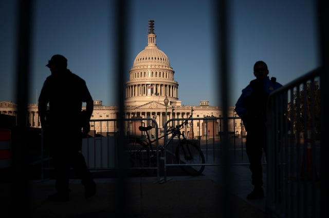US Capitol Police patrol the Capitol in October 2023.
