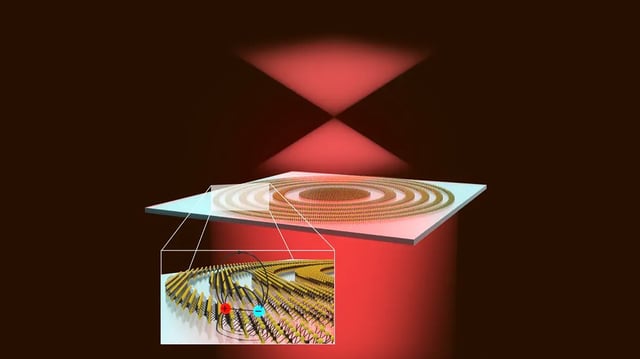 The thinnest lens on Earth, made of concentric rings of tungsten disulphide (WS2), uses excitons to efficiently focus light.