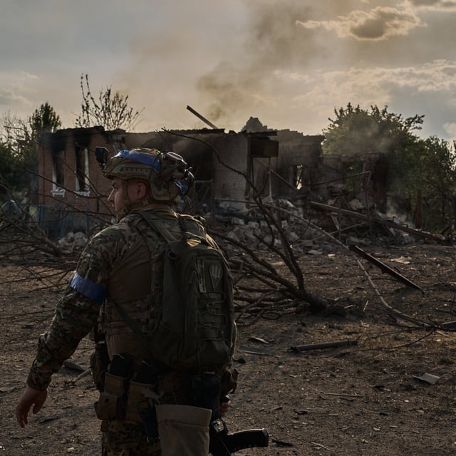 Soldiers of the assault brigade defend the frontline, which passes through the Ukrainian boarder city of Vovchansk, in Chuhuiv Raion, Kharkiv Oblast, which is bombarded daily by heavy artillery on May 20, 2024 in Vovchansk, Ukraine. Russia's newly-installed defense minister "heavily overestimated Russian advances in Ukraine" since the start of the year, according to a new assessment, as clashes rage on along the hundreds of miles of frontline in the war-torn country.