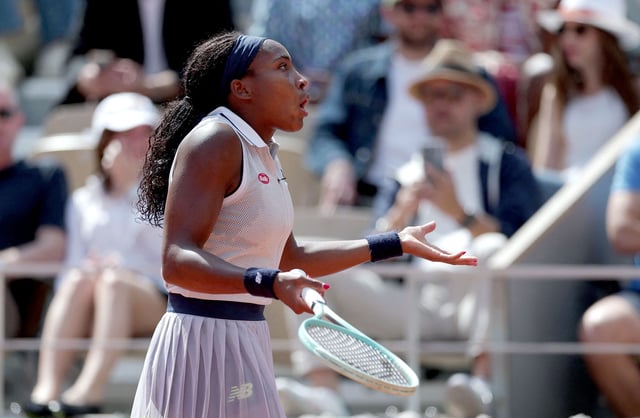 Tennis - French Open - Roland Garros, Paris, France - June 6, 2024
Coco Gauff of the U.S. reacts during her semi final match against Poland's Iga Swiatek REUTERS/Gonzalo Fuentes