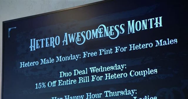 Old State Saloon is celebrating "Heterosexual Awesomeness Month" in June. 