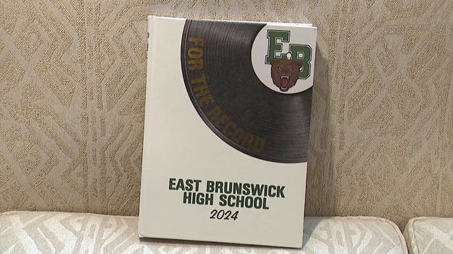 Seniors at East Brunswick High School received their yearbooks on Tuesday.