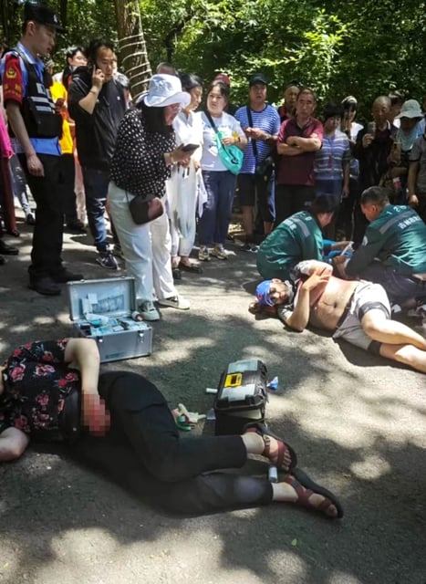 One of the images which circulated on social media after the incident in which four Cornell College instructors were allegedly stabbed while visiting a sister university in Jilin province, China. Photo: X