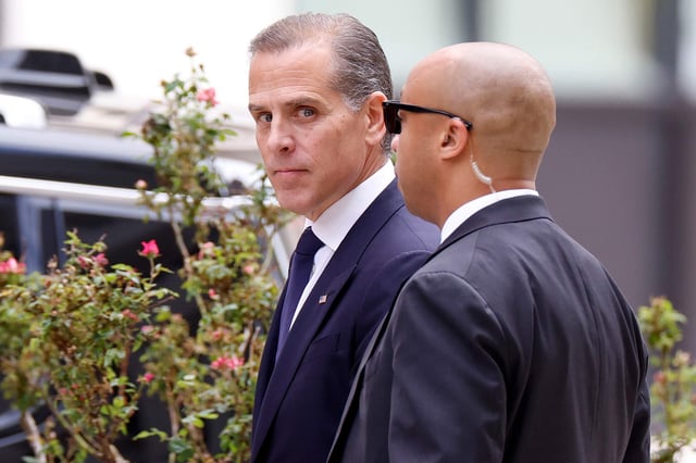 Hunter Biden, son of U.S. President Joe Biden, leaves the J. Caleb Boggs Federal Building on June 11, 2024 in Wilmington, Delaware.