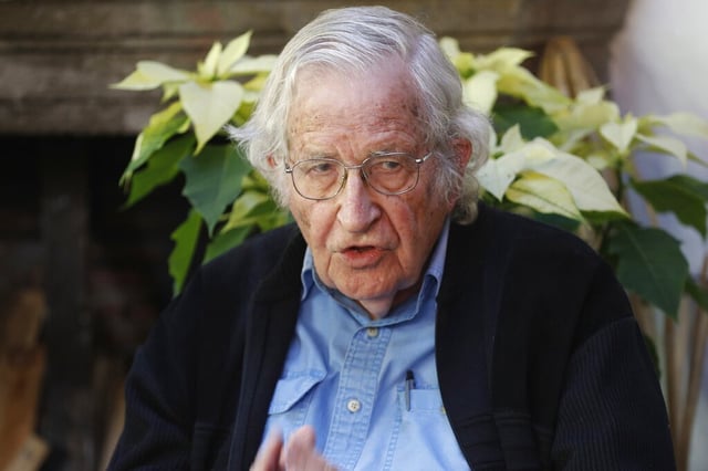 Noam Chomsky at a climate change forum in Mexico City on Nov. 15, 2017.