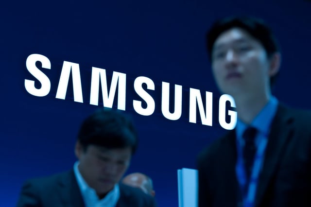 The Samsung logo seen at the International Consumer Electronics Fair IFA in Germany. Photo: dpa-Zentralbild/dpa