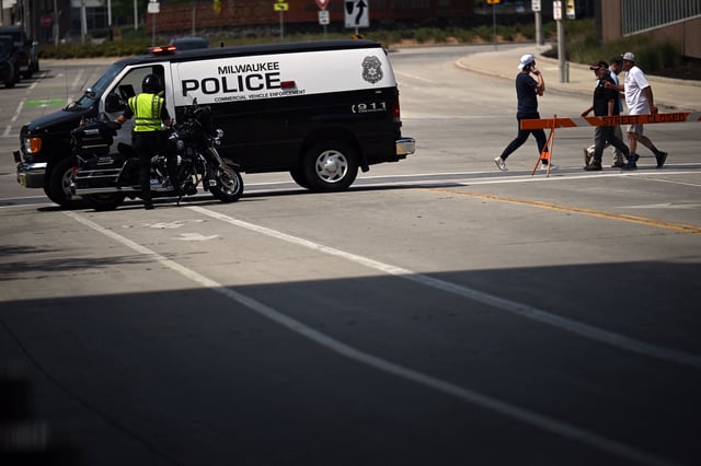Police van in Milwaukee Wisconsin