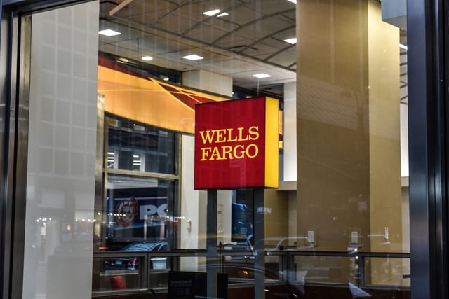 Signage outside a Wells Fargo bank branch in New York, US, on Thursday, Jan. 12, 2023.
