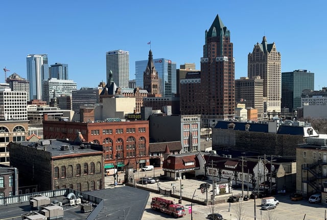 Downtown Milwaukee, Wisconsin, on April 8, 2024.