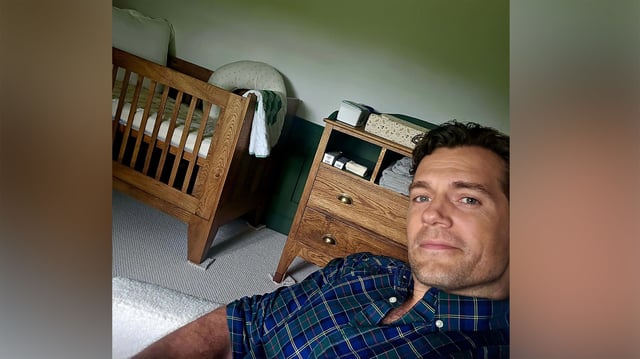 Cavill shared this photo on Instagram to mark Father's Day.