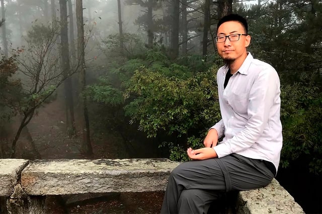 Chinese labour activist Wang Jianbing in April 2021. Photo: Free Huang Xueqin & Wang Jianbing via AP