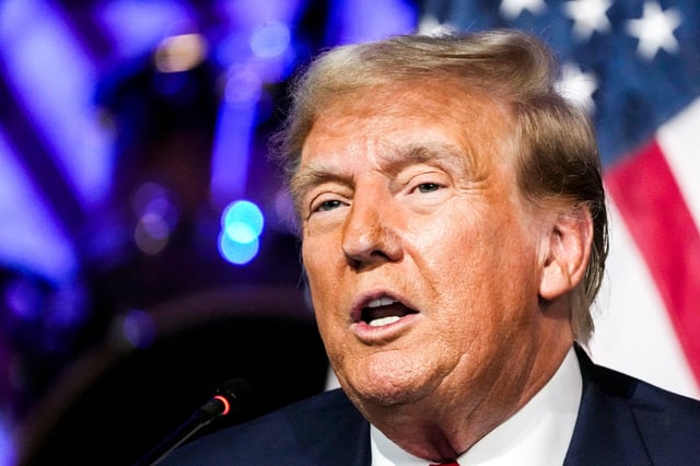 Donald Trump at a campaign event in Detroit on June 15, 2024.