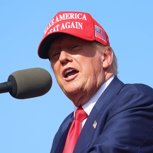Donald Trump speaks during a rally at Festival Park on June 18, 2024 in Racine, Wisconsin. Trump's lawyers are trying to have prosecutor Jack Smith removed as Trump's special counsel.