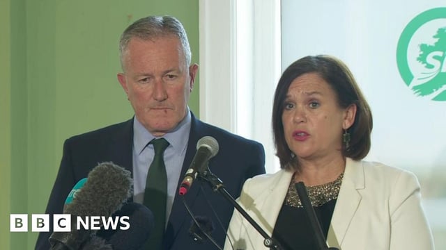 Sinn Féin's Conor Murphy and Mary Lou McDonald and the party's manifesto launch in Belfast