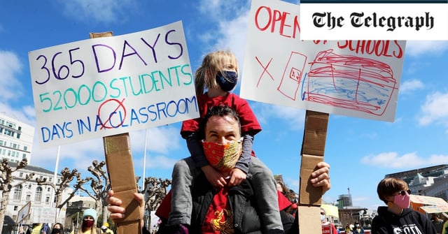 The year-long closure of US schools over coronavirus led to protests from parents