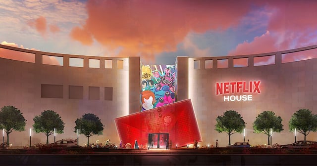 A rendering of a Netflix House venue is shown.