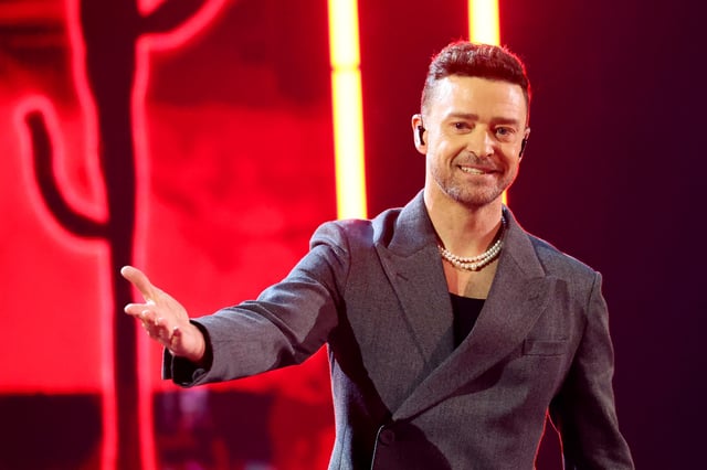 HOLLYWOOD, CALIFORNIA - APRIL 01: Justin Timberlake performs onstage during the 2024 iHeartRadio Music Awards at Dolby Theatre on April 01, 2024 in Hollywood, California. (Photo by Amy Sussman/Getty Images) ORG XMIT: 776092385 ORIG FILE ID: 2131443402
