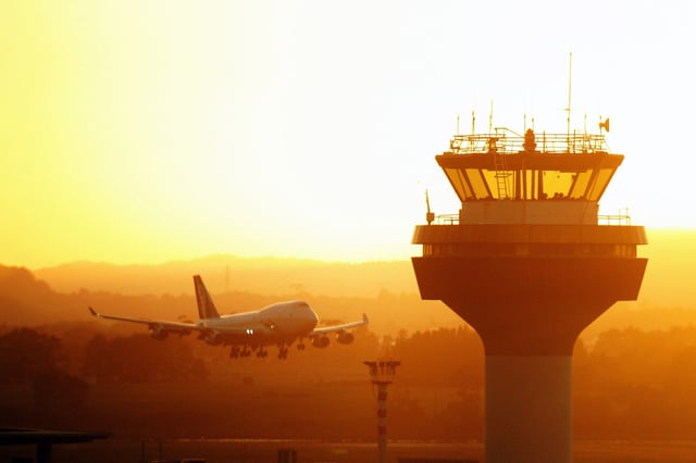 A plane approaches the runway at Auckland Airport, in Auckland, New Zealand, on March 10, 2008.