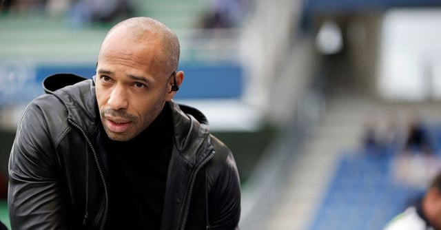 Soccer Football - Ligue 1 - Troyes v Paris St. Germain - Stade de l'Aube, Troyes, France - May 7, 2023 Thierry Henry performing media duties before the match REUTERS/Johanna Geron/File Photo
