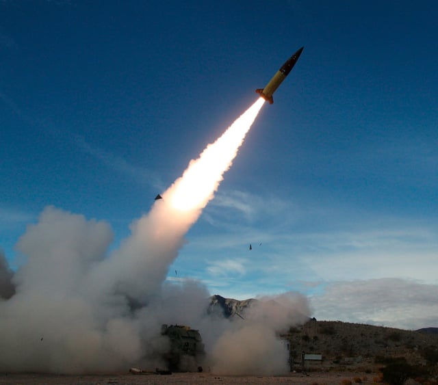 An early version of the Army Tactical Missile System. Photo: US Army via AP, File