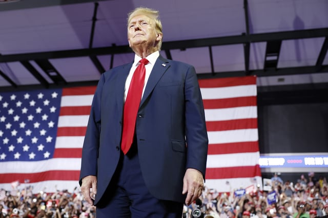 Donald Trump arrives at rally