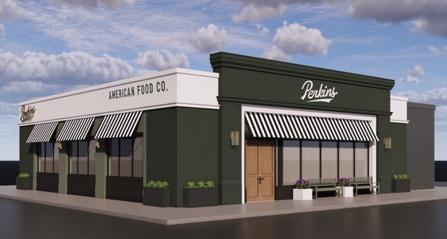 A rendering of a new Perkins American Food Co., which will debut later this year.