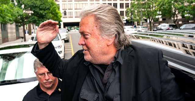 Steve Bannon departs the E. Barrett Prettyman U.S. Courthouse on June 6, 2024. (Kent Nishimura/Getty Images)