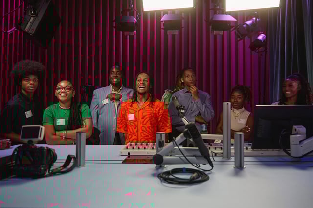 Students in the Propel Center Arts & Entertainment Industry Accelerator program tour Apple Music's Nashville studios.