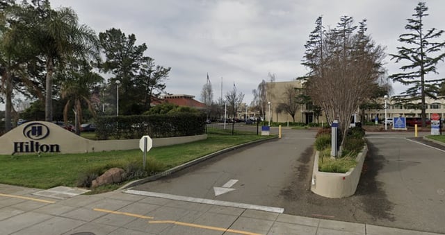 The Hilton hotel at 1 Hegenberger Road serving the Oakland airport will close in August, officials said. More than 150 workers were expected to lose their jobs at the hotel as a result. 