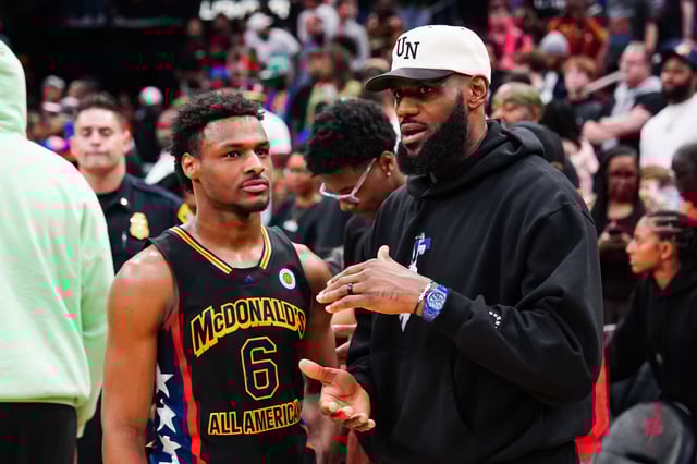 Bronny James and LeBron James