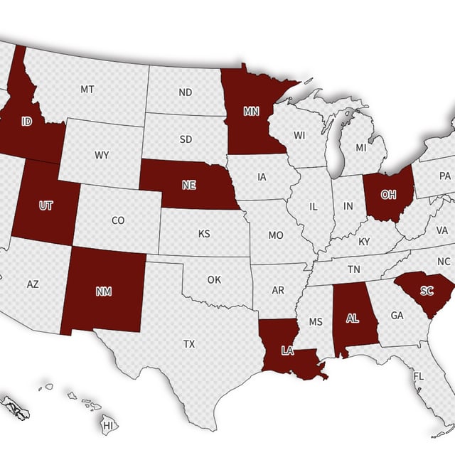 A map created by Newsweek showing the states affected by the FSIS recall.