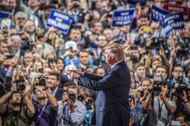 Donald Trump on the final night of the Republican National Convention in Cleveland, Ohio, July 21, 2016.