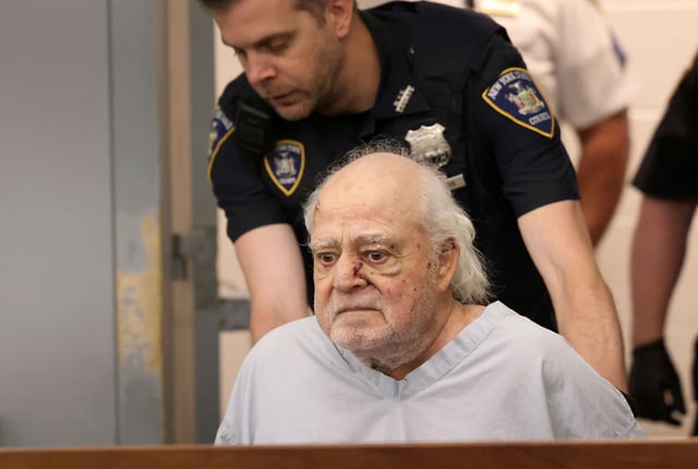 Defendant Steven Schwally appears at his arraignment Monday in Central Islip, New York.