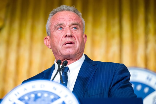 Independent presidential candidate Robert F. Kennedy Jr. delivers a speech at the Richard Nixon Presidential Library and Museum in Yorba Linda, California, on June 12, 2024.