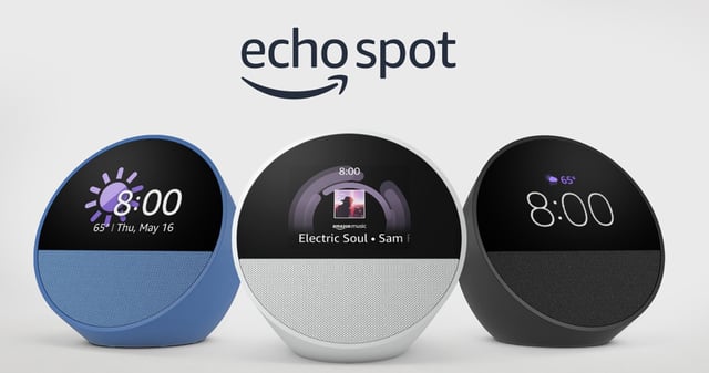 Three Amazon Echo Spot devices