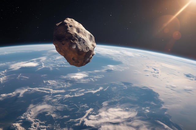 Asteroid Earth Atmosphere Art