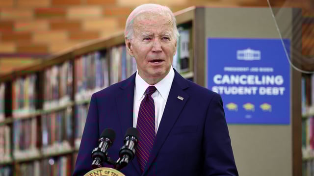 President Joe Biden delivers remarks on canceling student debt on February 21, 2024, in Culver City, California.