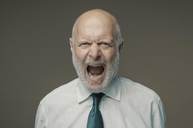 Angry Shouting Senior Man